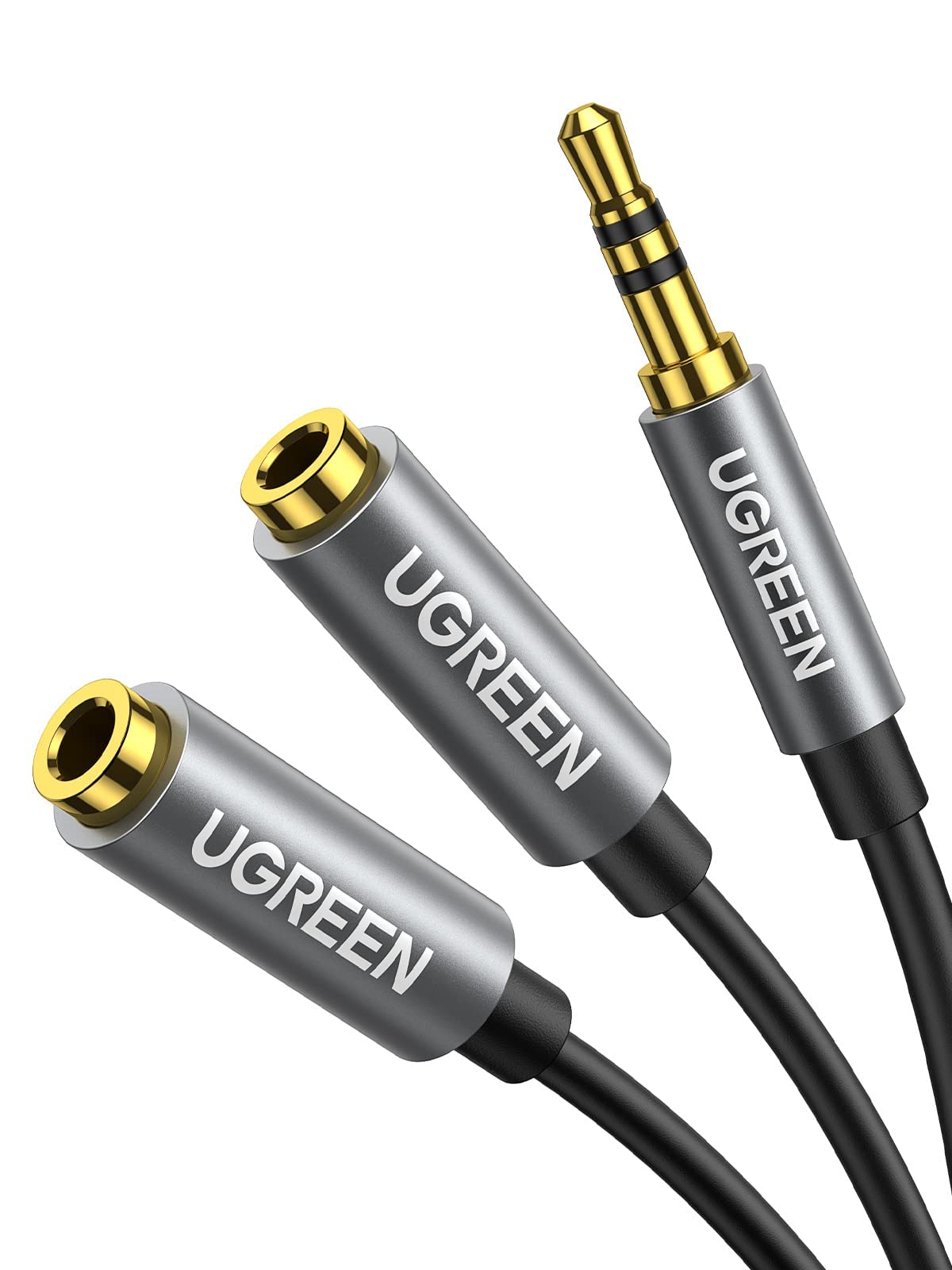 UGREEN Headphone Splitter 3.5mm Audio Stereo Y Splitter Aux Extension Cable Male to Female Dual Headphone Jack Adapter for Earphone Compatible with Switch 2/PS4/PS5 iPhone iPad, Tablet, Laptop, 7.87"