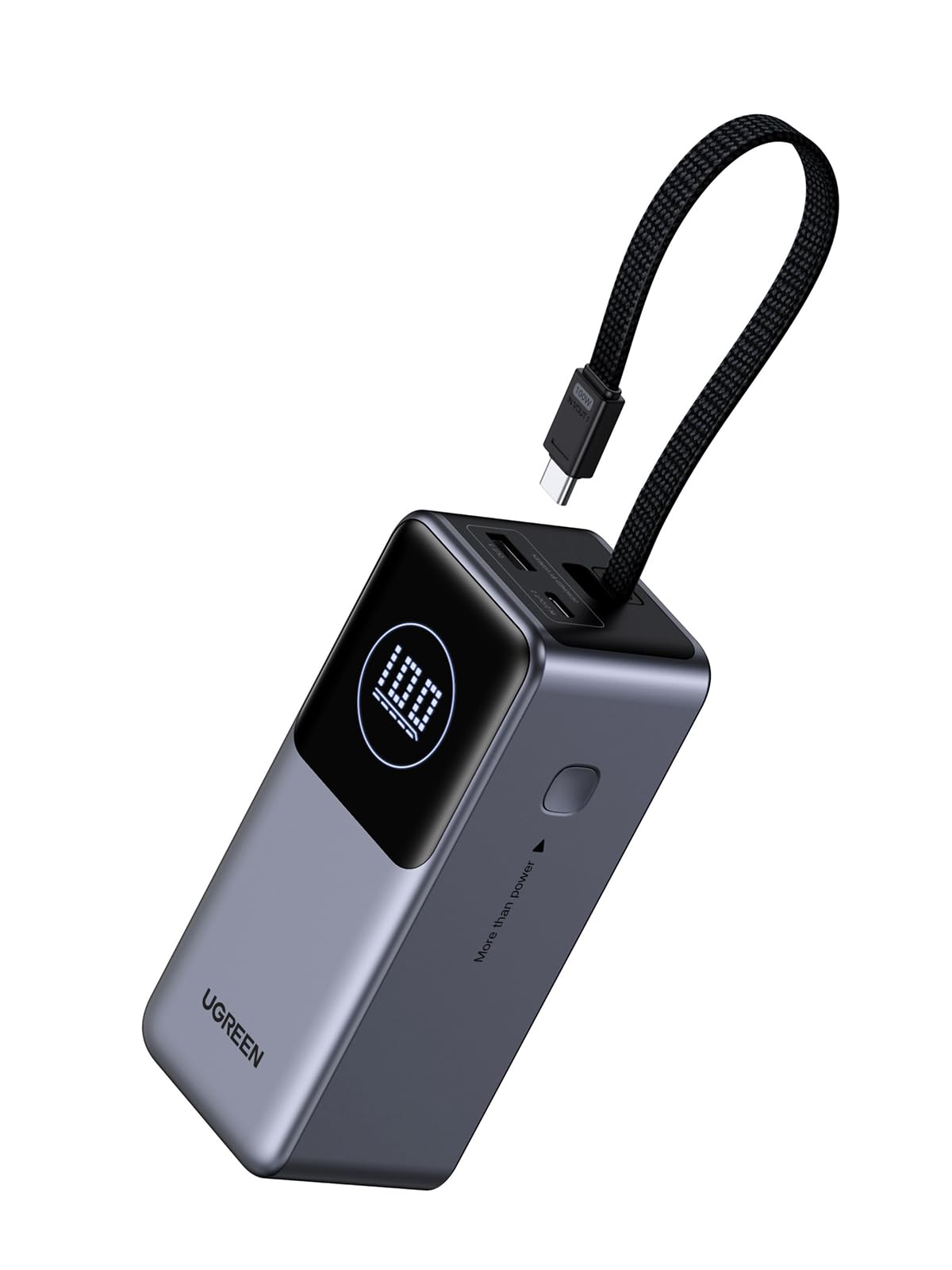 UGREEN Nexode Power Bank 20000mAh 130W with Built-in USB C Cable Laptop Travel Portable Charger, 80W Input, Fast Charging for MacBook Pro/Air/iPhone 17/16/iPad Pro/Galaxy S25 Ultra/Dell/HP and More