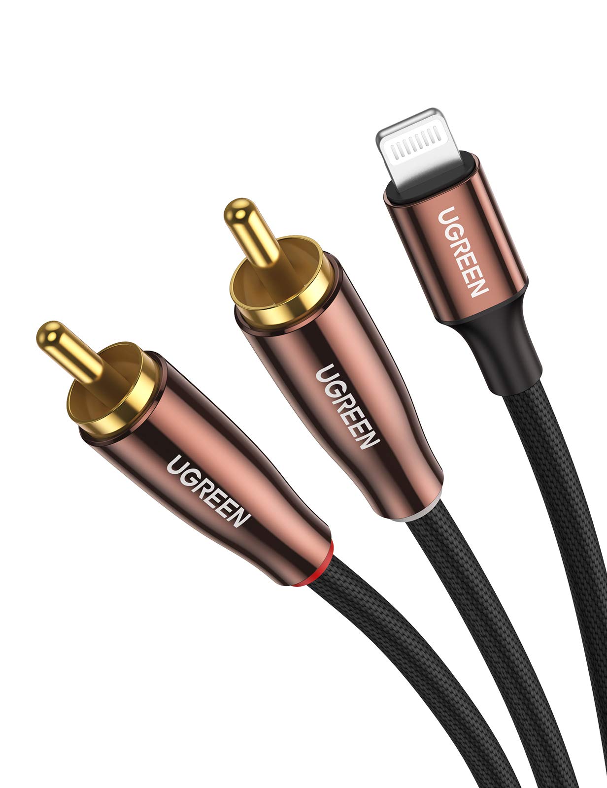 UGREEN RCA Cable MFi Certified Lightning to RCA Cable for iPhone Splitter Audio Cord Y Adapter Hi-Fi Sound Stereo Connector Compatible with iPhone 13 Mini Pro Max 12 iPad MP3 Speaker 3FT
