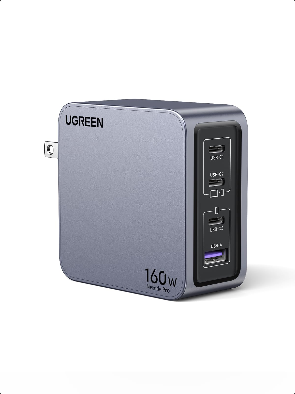 UGREEN Nexode Pro 160W GaN USB C Laptop Charger, 4-Port PD 3.1 PPS Fast Charger for MacBook Pro, Pixelbook, Dell XPS, iPad Pro, iPhone 17/16/15 Series, Galaxy S25/S24, Pixel 10/9, Steam Deck