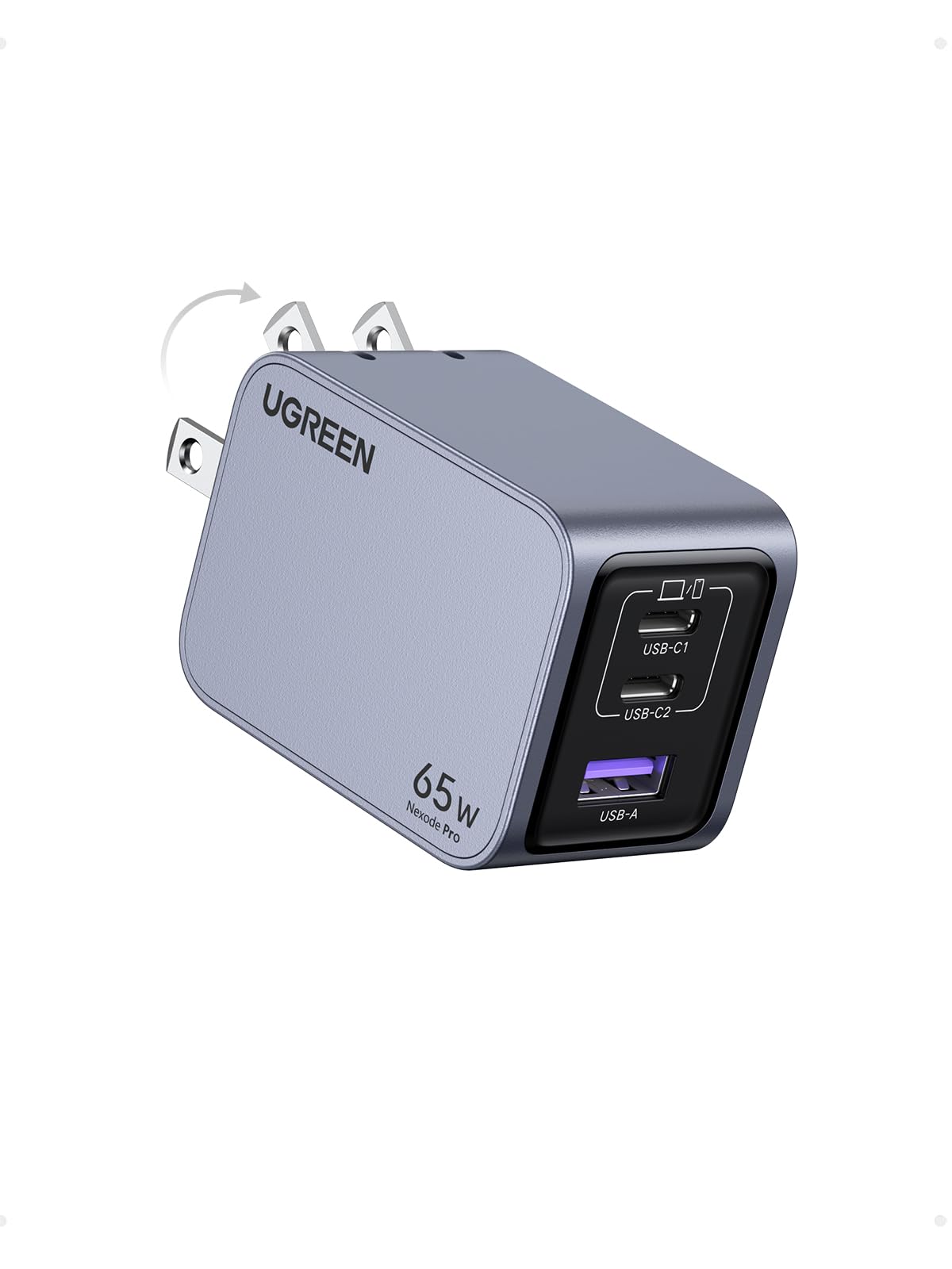 UGREEN Nexode Pro 65W GaN USB C Wall Charger, 3-Port Mini Compact Foldable PPS Fast Charger for MacBook Pro/Air, Pixelbook, Dell XPS, iPhone 17/16/15 Series, Galaxy S25/S24 Ultra, Pixel 10/9