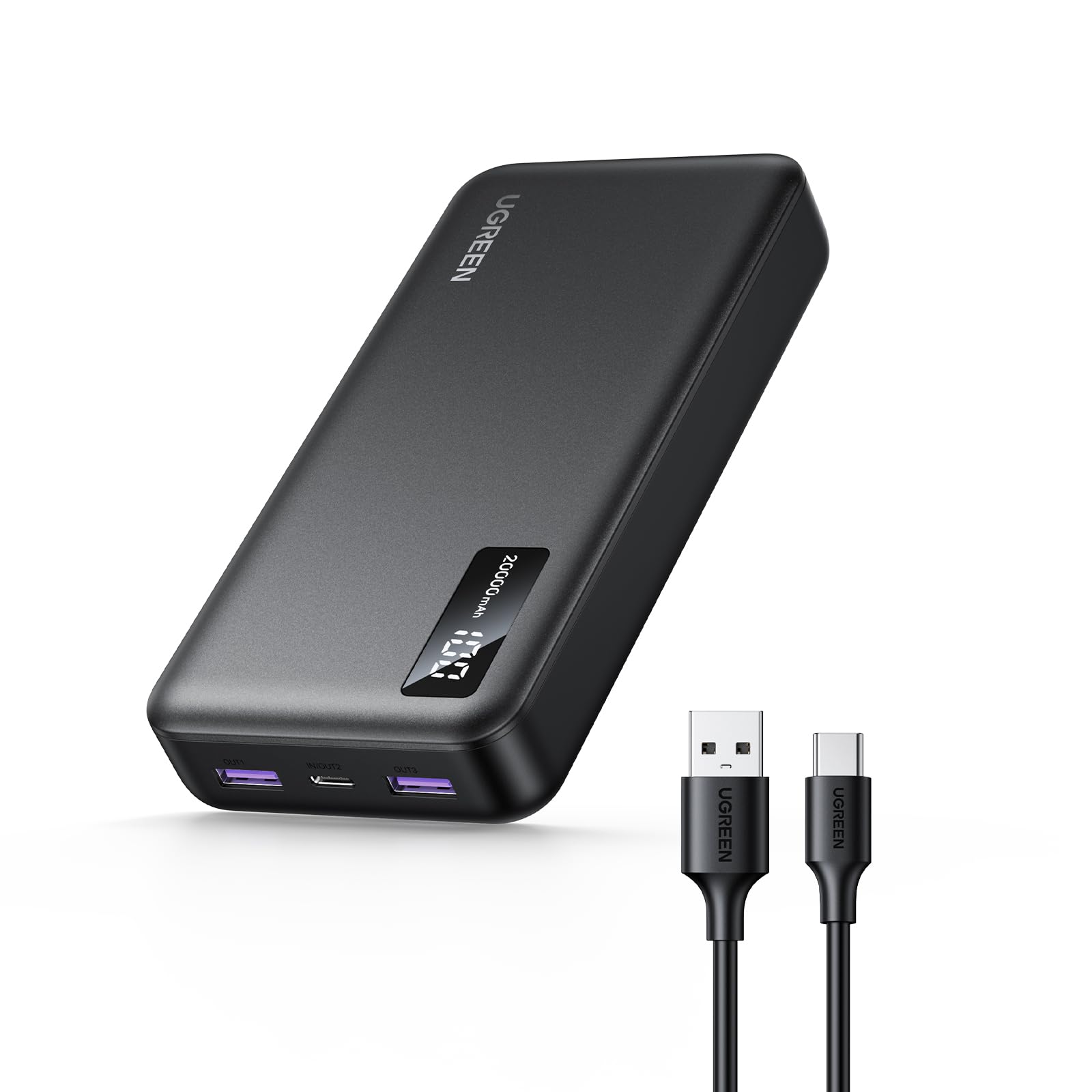 UGREEN Power Bank, 20000mAh 22.5W Portable Charger USB C Input&Output PD 3.0 Fast Charging Battery Pack with Digital Display for iPhone 16/15/14/13, Galaxy S24/S23, Pixel 8, ipad, LG, etc