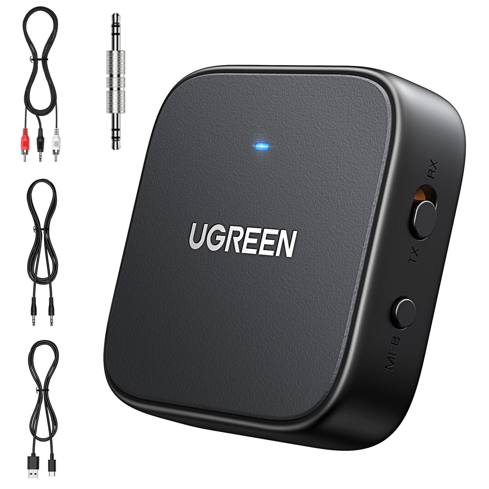 UGREEN Bluetooth 5.2 Transmitter Receiver, Dual Pair Wireless Adapter for Airpods, Headphones, Speakers, TV, PC, MP3, Gym