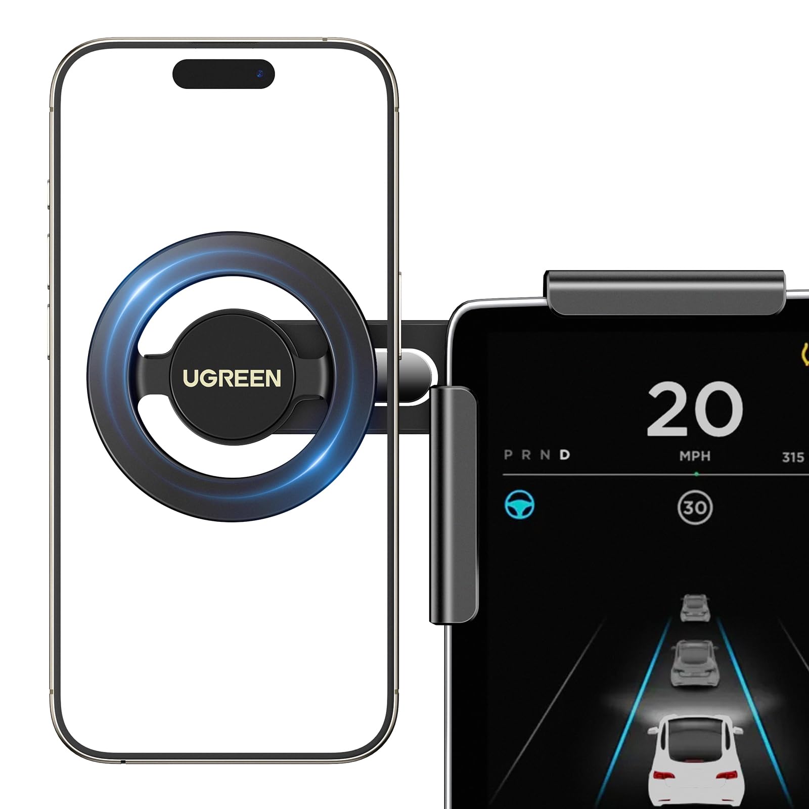 UGREEN Phone Holder for Tesla Model 3 Y MagSafe Magnetic Phone Mount Holder Strongest Magnet Power Compatible with iPhone 17 16 15 14 13 Plus Pro Max Series