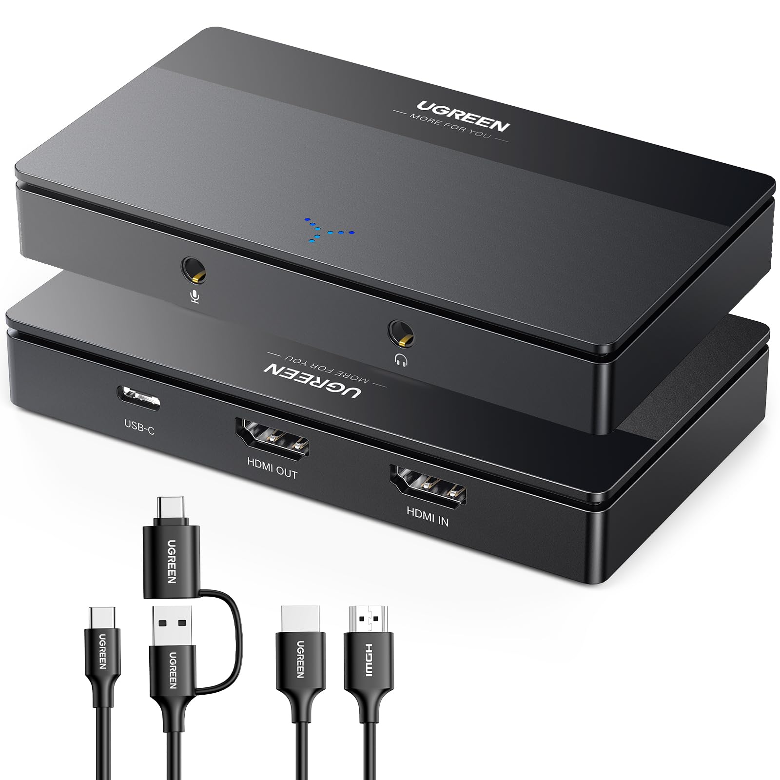 UGREEN 4K Video Capture Card, Full HD 1080P 60FPS USB/Type-C 3.0 HDMI Video Capture Device with Ultra-Low Latency for Streaming, Gaming, and Conferencing Compatible with Switch, PS4/5, PC and Mac