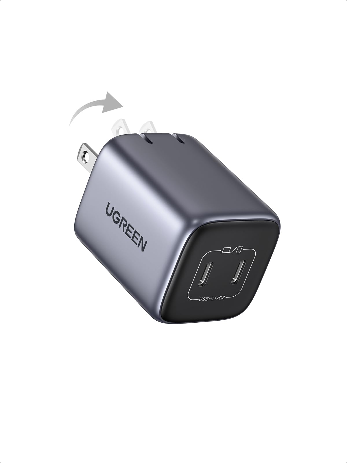 UGREEN 45W USB C Charger for iPhone 17, Nexode 2 Port GaN Foldable PPS Wall Charger Block Support Samsung Super Fast Charging 2.0 for Galaxy S25/S24 iPhone 17/16/15, iPad, MacBook, Steam Deck (Black)