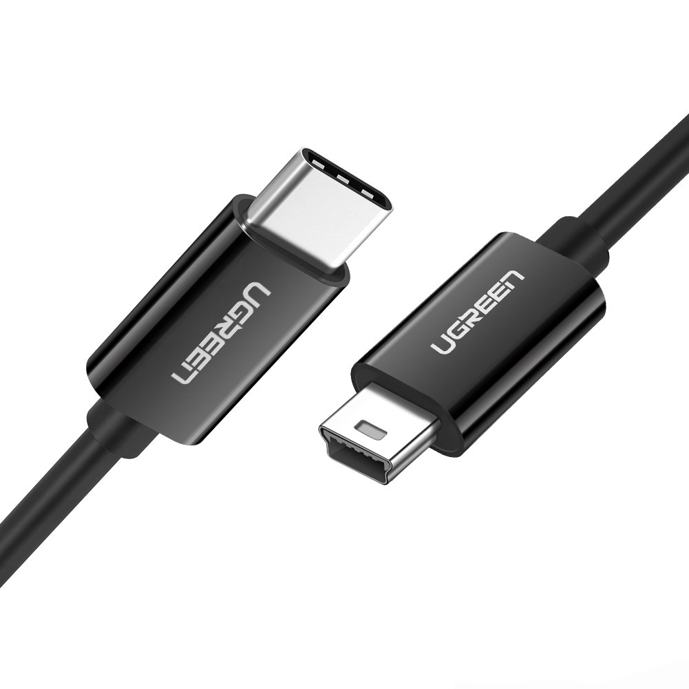 UGREEN Mini USB to USB C Cable 3FT Mini USB to Type C Compatible with Digital Camera MP3 Player GPS Receiver and More Mini B Devices PVP Black