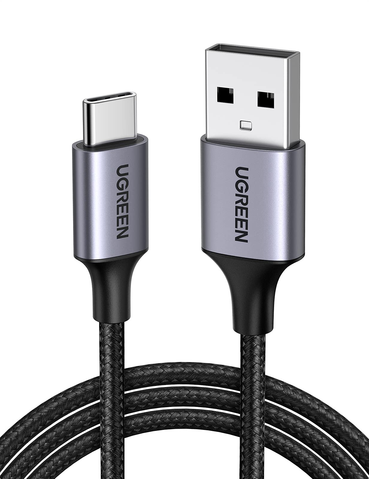 UGREEN USB to USB C Cable, Car Carplay Cable USB A to Type C Cable Fast Charging Braided USB C Cord Compatible with iPhone 16/16 Plus/16 Pro/15, Samsung Galaxy S24/S23, Pixel 8/7, 1.6FT