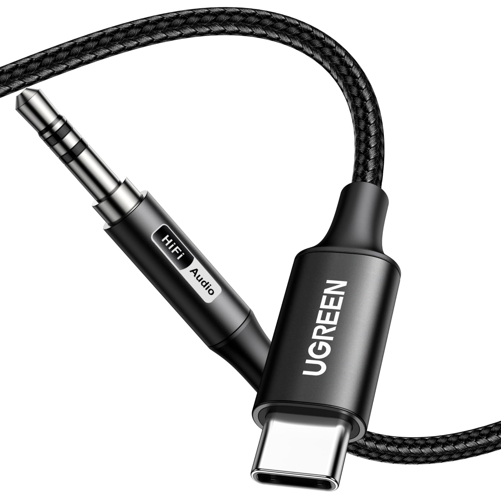 UGREEN USB C to Aux Type C to 3.5mm Audio Adapter Hi-Res 32bit/384KHz Stereo Cord Headphone Male Car Auxiliary Cable Compatible with iPhone 17 16 15 Pro Max, Galaxy S25 S24 Ultra iPad Pixel 10, 3.3FT