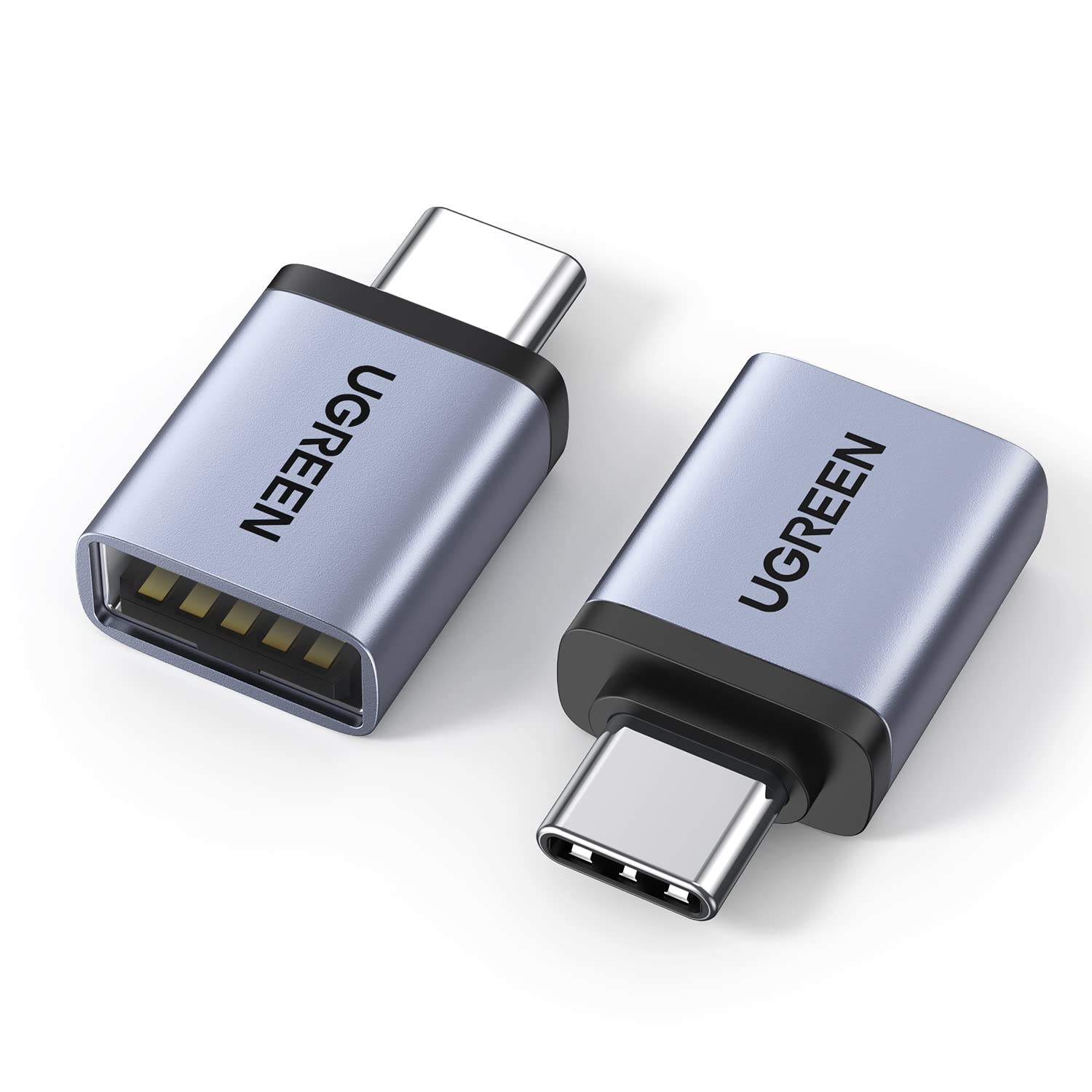 UGREEN USB to USB C Adapter 10Gbps,2 Pack USB C to A Adapter Compatible with iPhone 16 15 Pro/Samsung/MacBook Pro/Air/iPad Pro,Thunderbolt 4/3,Space Gray