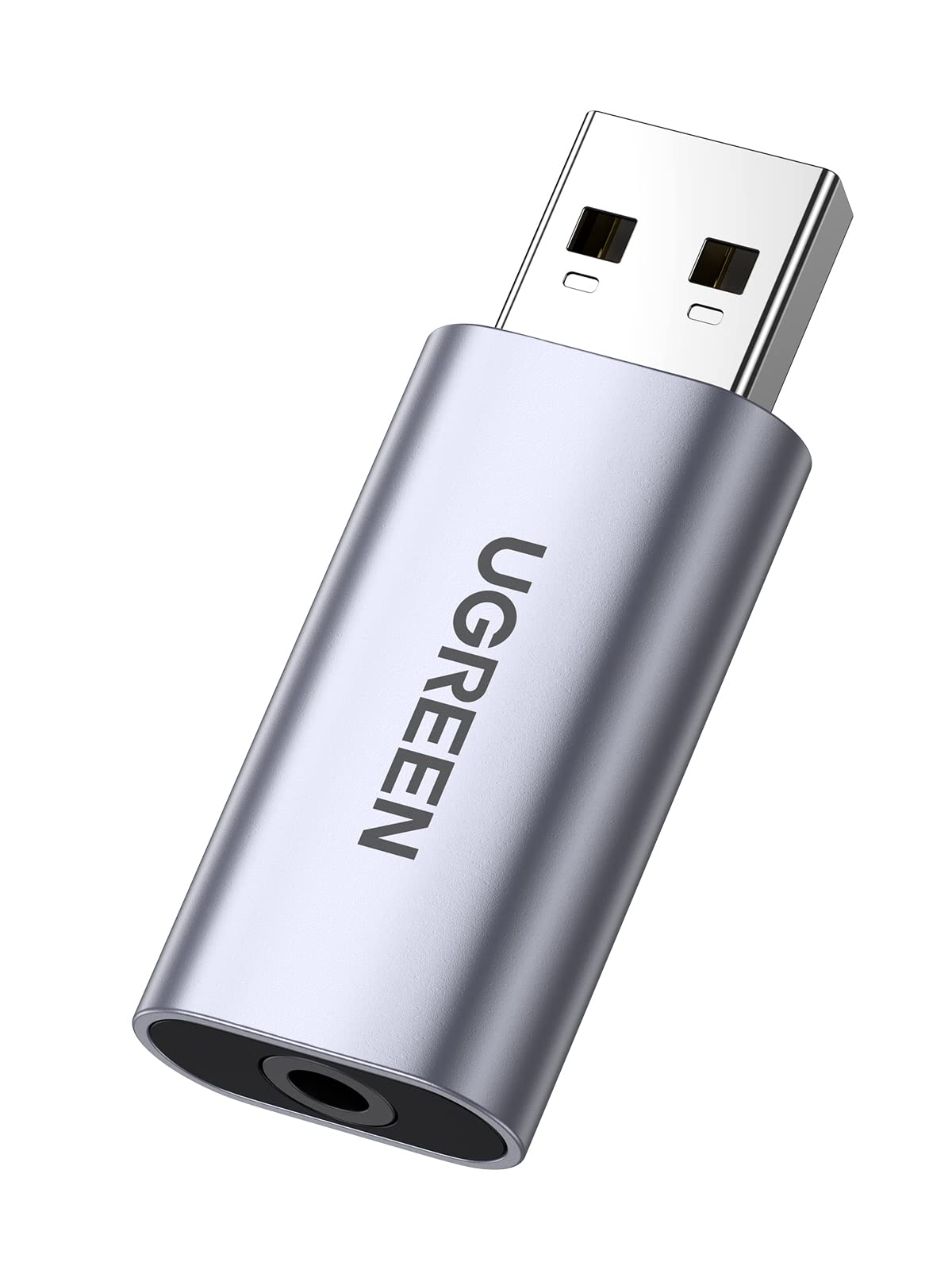 UGREEN USB to Audio Jack USB External Sound Card 3.5mm Audio Adapter 2 in 1 USB A to Aux TRRS Headphone Adapter Microphone Stereo Jack Aluminum Compatible with PS5 PC Windows Mac Linux Laptop Desktop