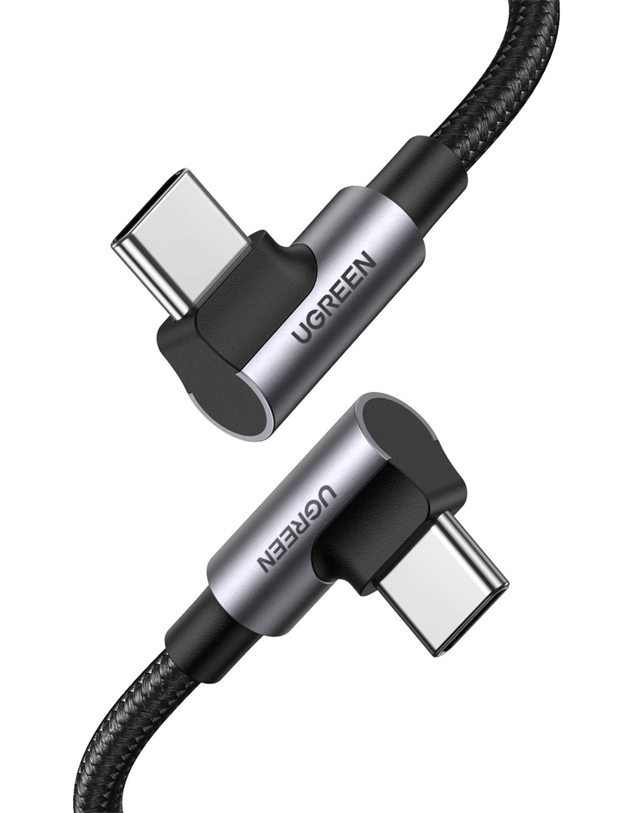 UGREEN 100W USB C to USB C Cable, 90 Degree Type C Cable for iPhone 17/17 Air/17 Pro/17 Pro Max/16, MacBook Pro 2022, iPad Pro 2022, Samsung Galaxy S25/S24/Z Fold, Google Pixel, Switch, 3.3FT