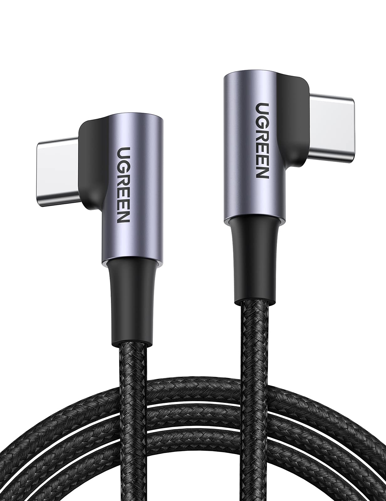 UGREEN Right Angle Cable, 60W USB C Fast Charging Cable 90 Degree Compatible with iPhone 17/17 Air/17 Pro/16 MacBook Pro, iPad Pro, Galaxy S25/S24/S23, Pixel 10/9/8, 3.3FT