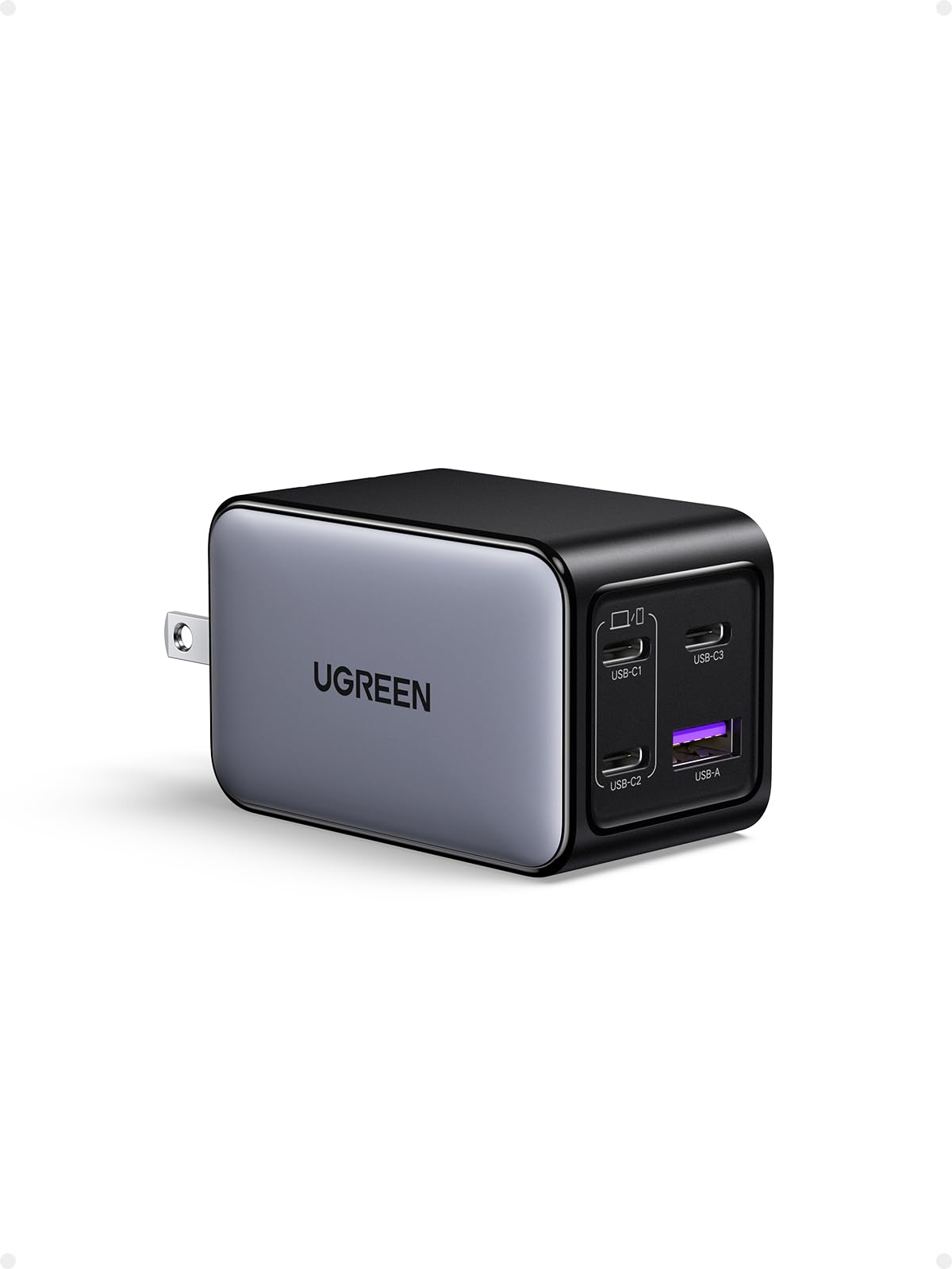 UGREEN Nexode 65W GaN USB C Wall Charger, 4-Port Fast Type-C Charger Compatible with MacBook Pro/Air, iPhone 17/16/15 Series, Galaxy S25/S24, Pixel 10/9, iPad Pro, Steam Deck