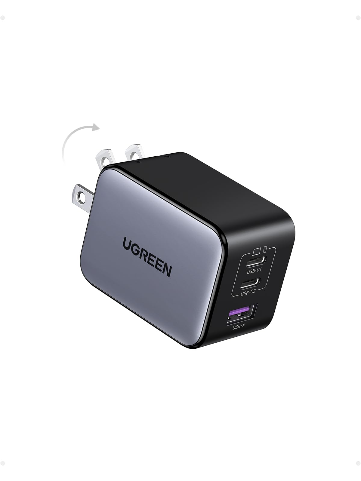 UGREEN Nexode X 65W GaN USB C Wall Charger, 3-Port PPS Ultra Compact Foldable Fast Charger for MacBook Pro/Air, iPhone 17/16/15 Series, Galaxy S25/S24, Pixel 10/9, iPad Pro, Steam Deck