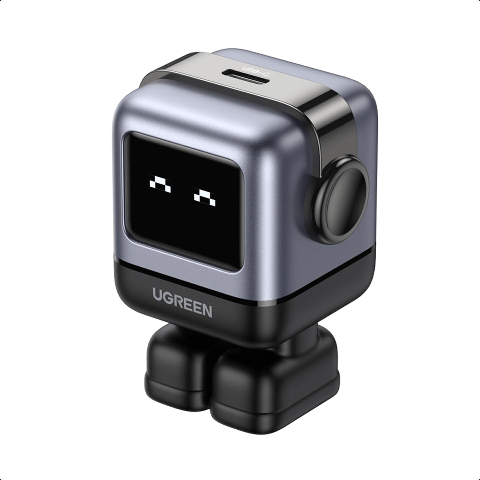 UGREEN Uno 30W USB C Charger Block, Compact Robot GaN Fast Charger for iPhone 17, Gifts for Women Men, Compatible with iPhone 17/16/15, Galaxy S25/S24/S23, Pixel 10/9/8, iPad, Black