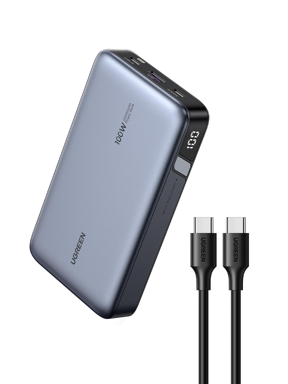 UGREEN 20000mAh 100W Power Bank, Nexode Portable Charger USB C 3-Port PD Fast Charging Battery Pack Digital Display for iPhone 17/16, MacBook, iPad, Galaxy S24 Ultra, Steam Deck, Dell XPS and More
