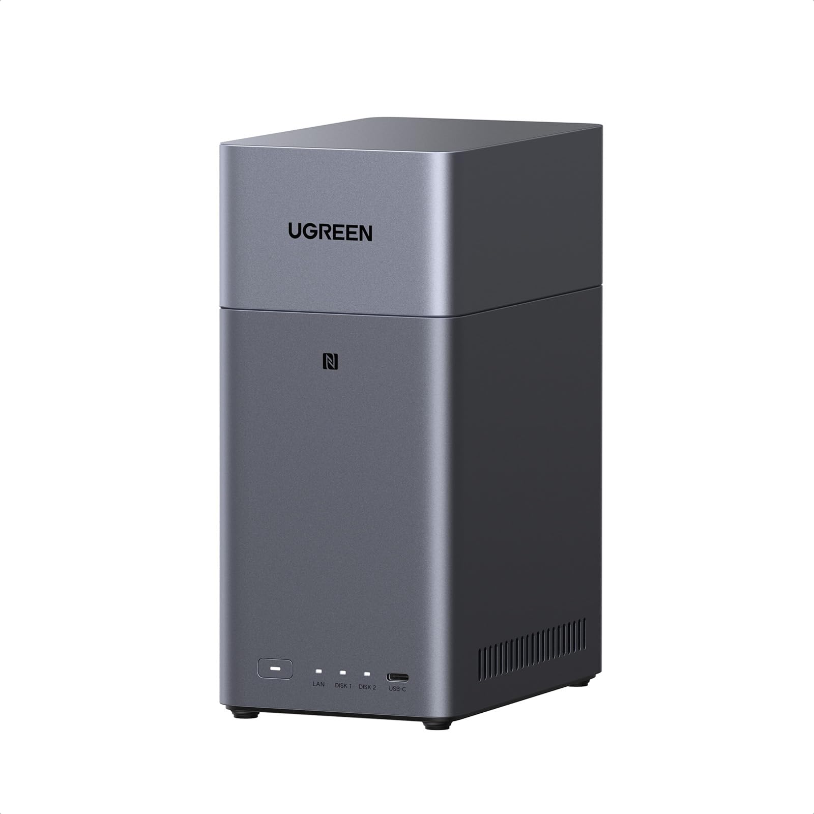 UGREEN NAS DH2300 2-Bay Desktop NAS, Support Capacity 60TB (Diskless), Remote Access, AI Photo Album, Beginner Friendly System, 4GB RAM on Board,1GbE, 4K HDMI, Network Attached Storage(Diskless)