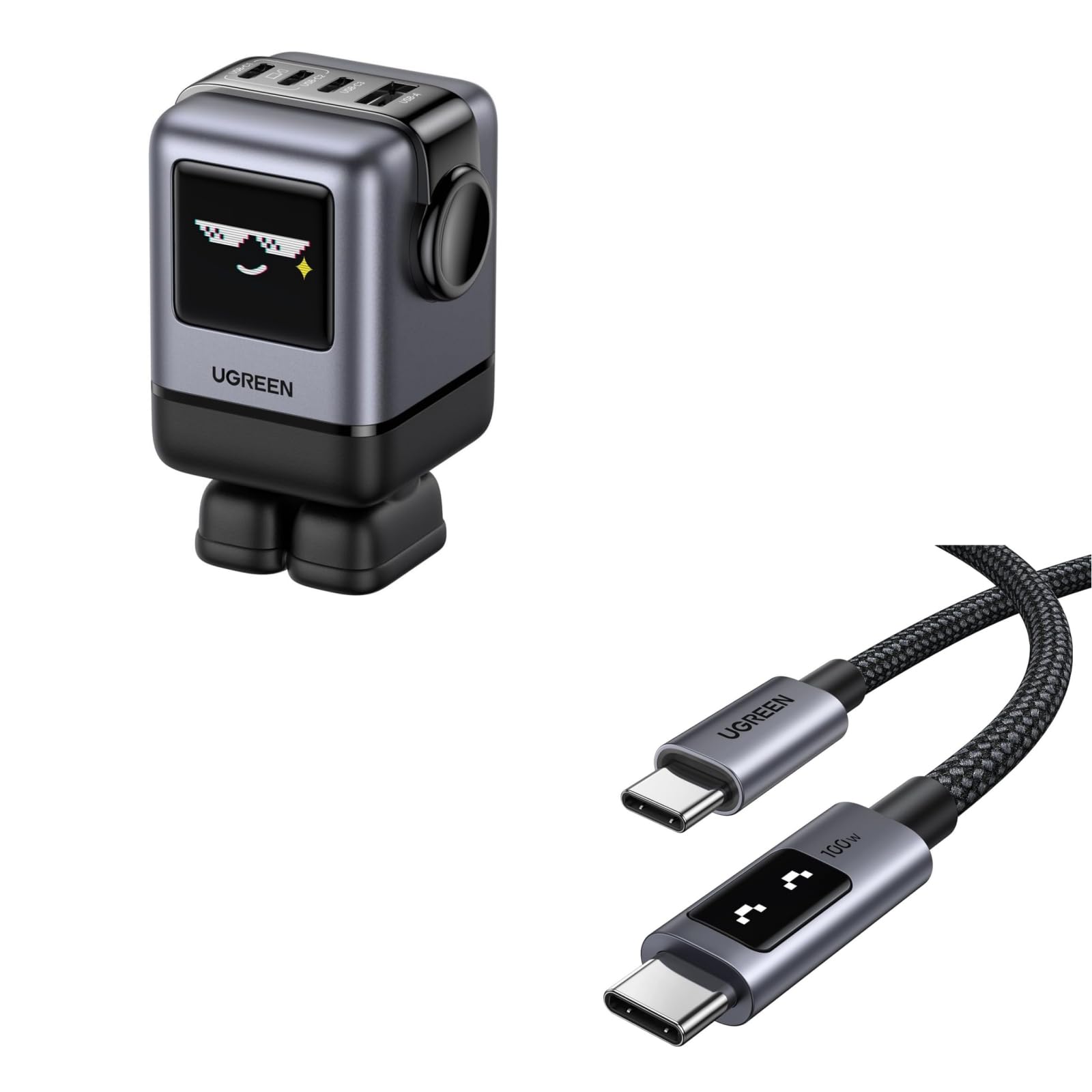 UGREEN Uno 100W Charger Bundle with Uno 3.3FT 100W USB C Cable for iPhone 16/16 Plus/16 Pro/16 Pro Max/15, MacBook Pro/Air, iPad Pro/Air, Galaxy S24 Ultra