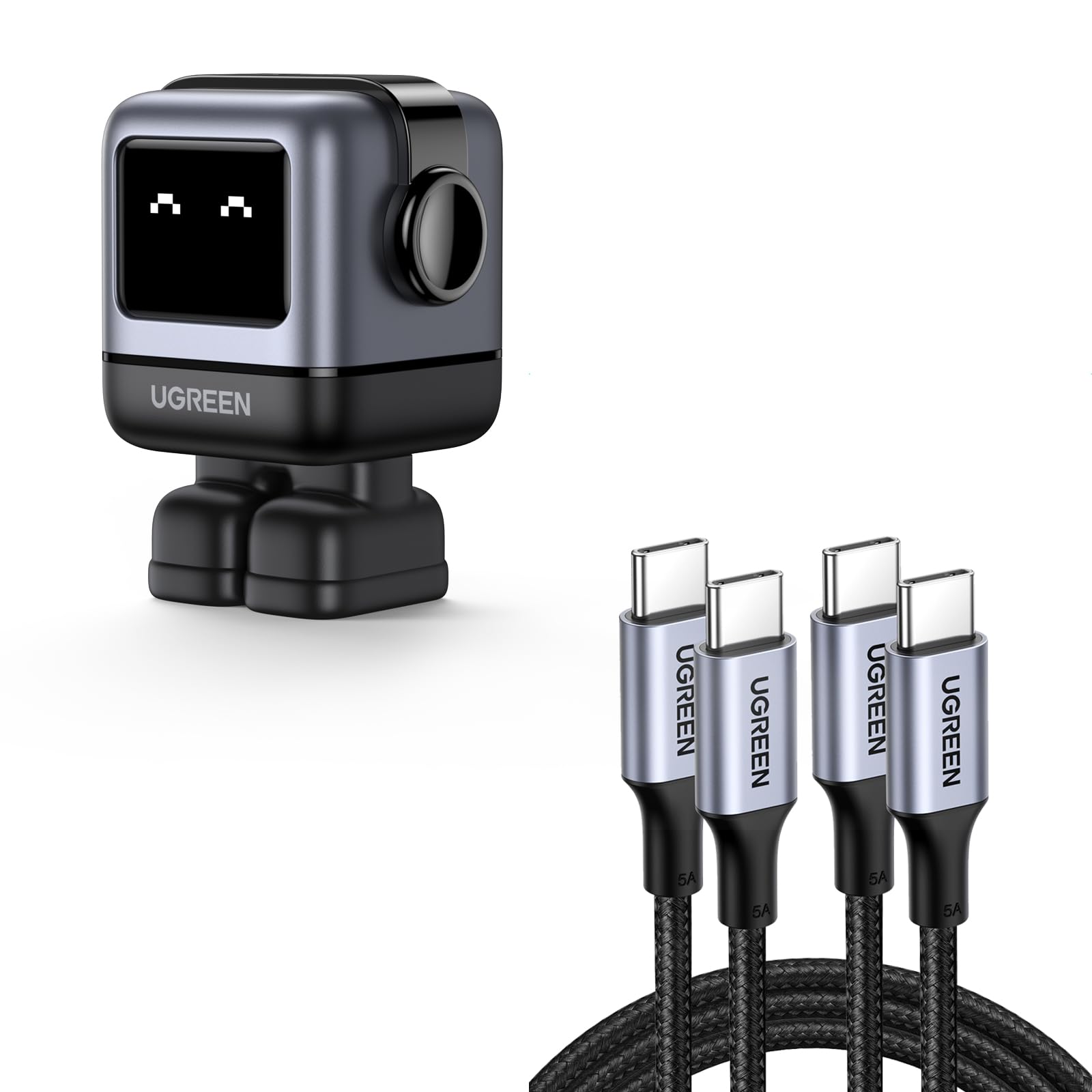 UGREEN Uno 30W USB C Charger Bundle with100W 2-Pack 3FT USB C Charger Cable for iPhone 17/16/15 Pro/15 Pro Max, MacBook Pro, iPad Pro, Dell XPS, Samsung Galaxy S25/S24/S23 Ultra