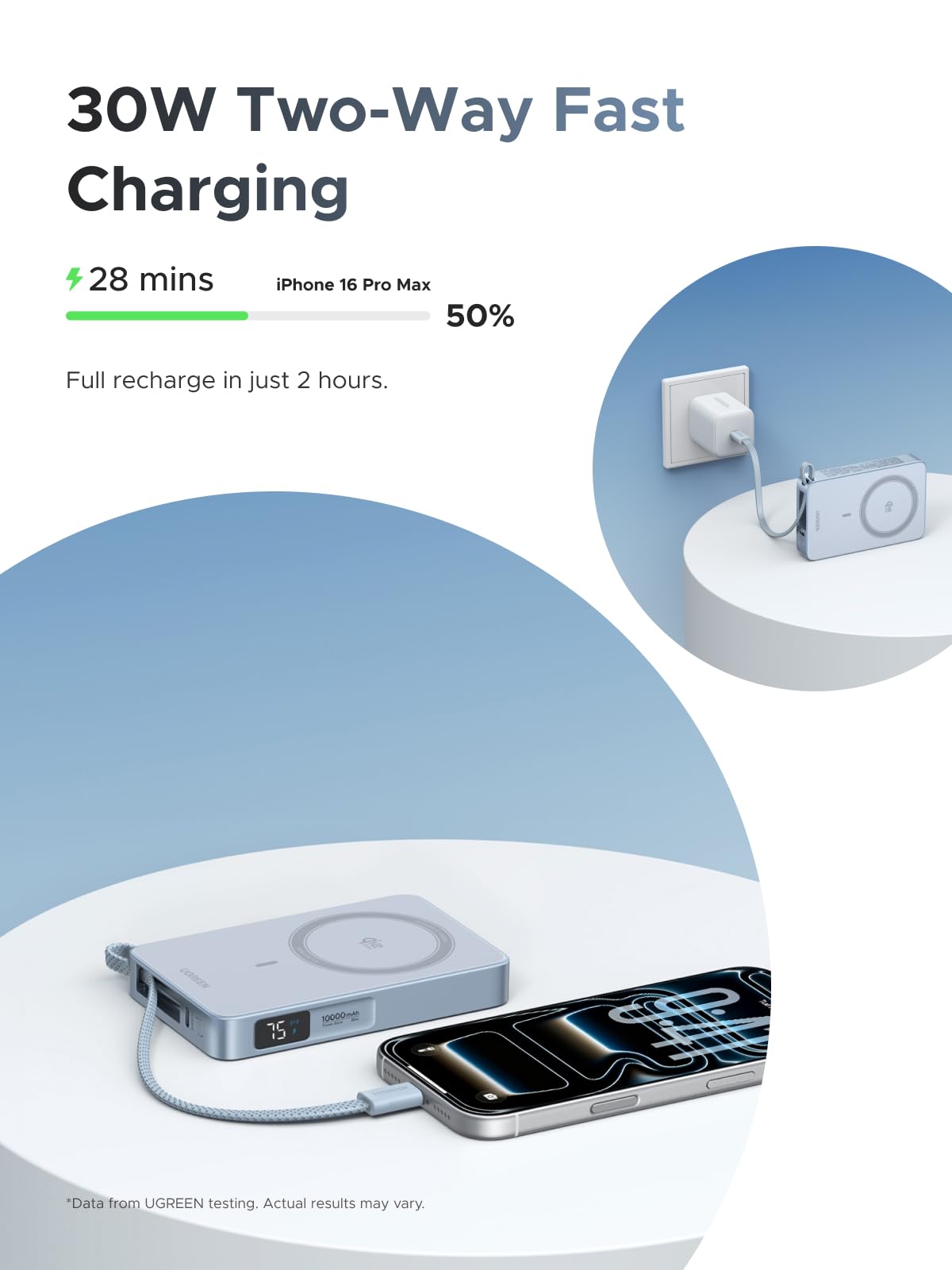 UGREEN MagFlow Qi2 25W 10,000mAh Power Bank Bundle with Qi2 25W Magflow Wireless Charger 3 UGREEN MagFlow Qi2 25W 10,000mAh Power Bank Bundle with Qi2 25W Magflow Wireless Charger