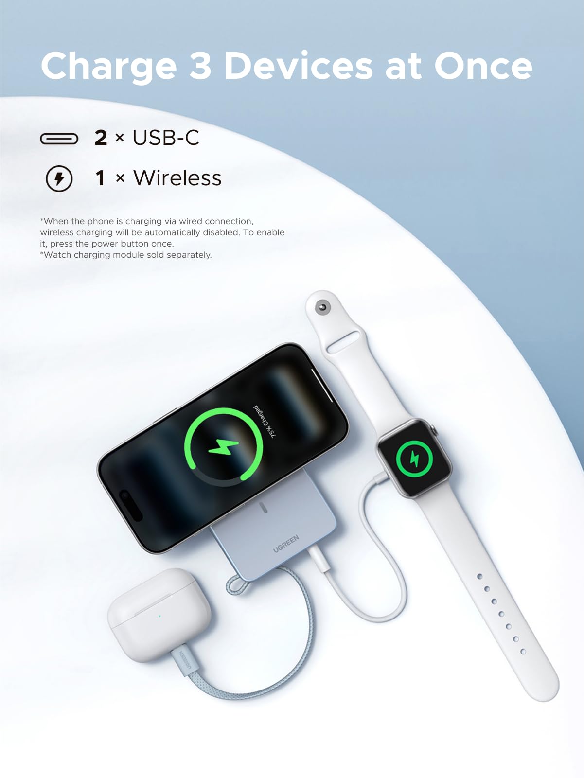 UGREEN MagFlow Qi2 25W 10,000mAh Power Bank Bundle with Qi2 25W Magflow Wireless Charger 5 UGREEN MagFlow Qi2 25W 10,000mAh Power Bank Bundle with Qi2 25W Magflow Wireless Charger