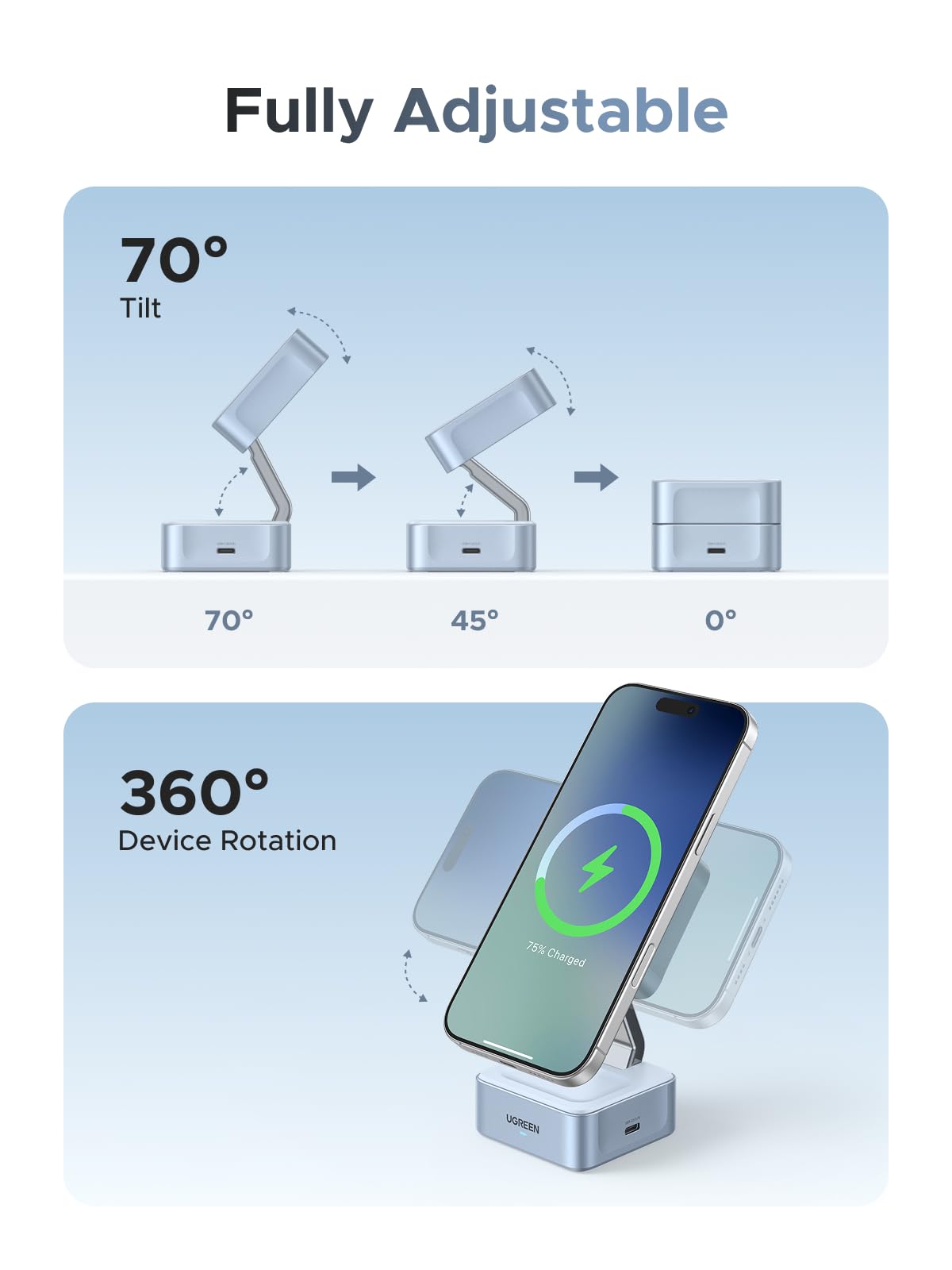 UGREEN MagFlow Qi2 25W 10,000mAh Power Bank Bundle with Qi2 25W Magflow Wireless Charger 9 UGREEN MagFlow Qi2 25W 10,000mAh Power Bank Bundle with Qi2 25W Magflow Wireless Charger