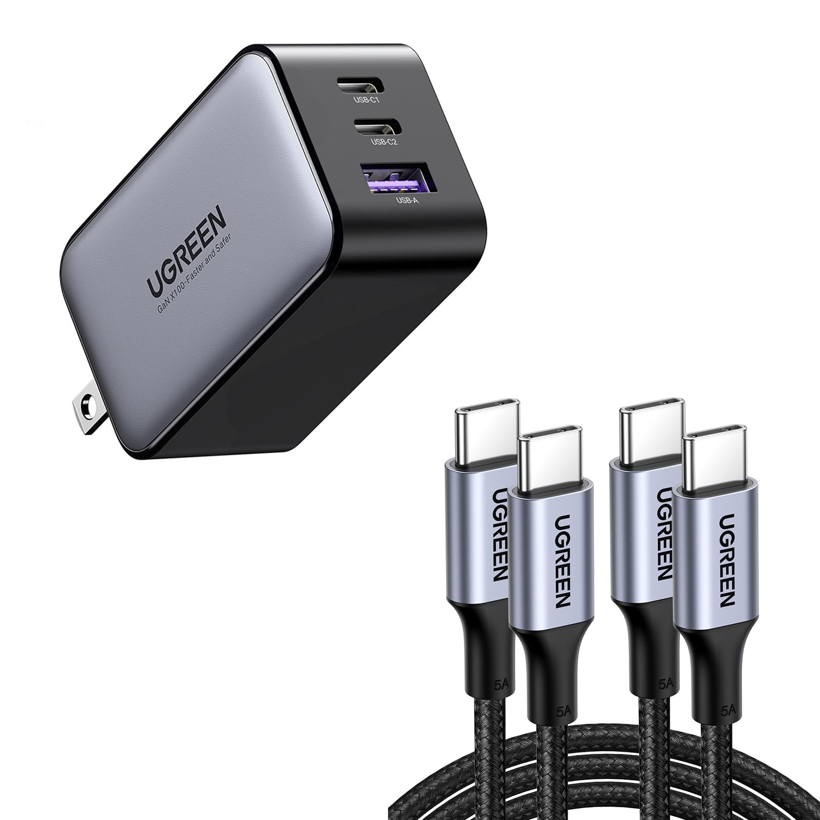 UGREEN 65W USB-C Charger with 100W USB-C Cable Bundle