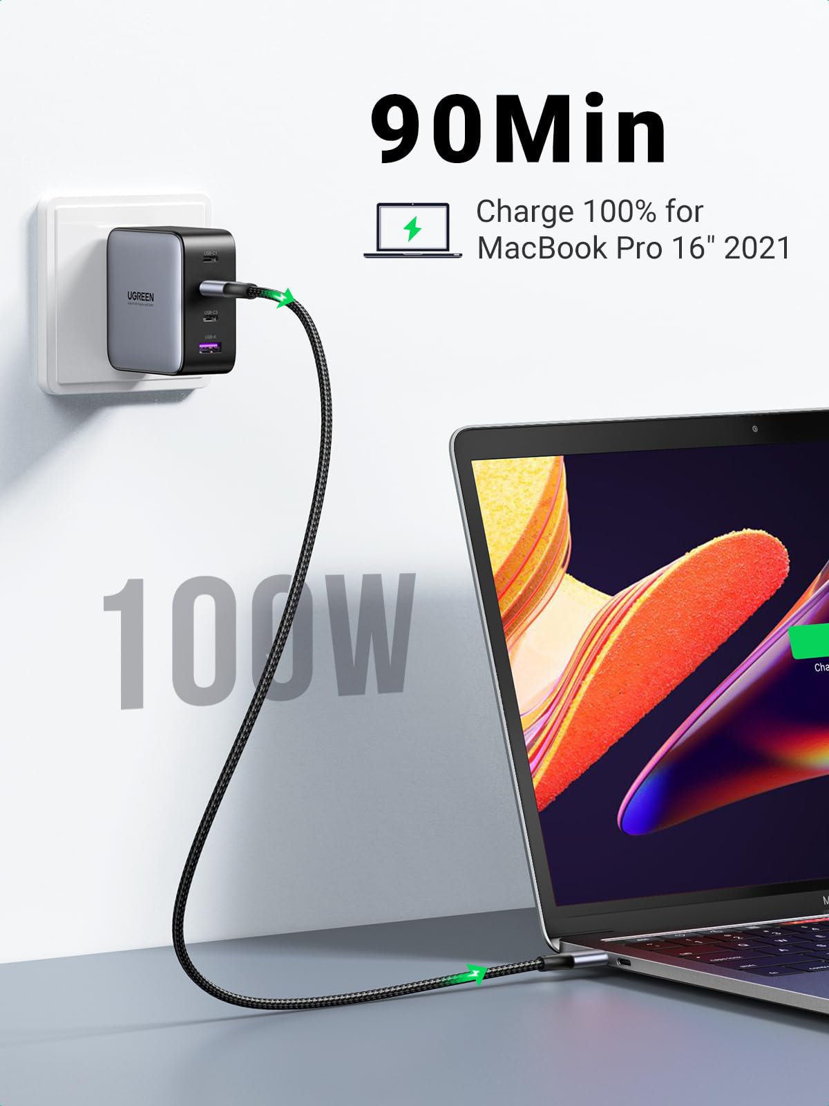 UGREEN 65W USB-C Charger with 100W USB-C Cable Bundle 5 UGREEN 65W USB-C Charger with 100W USB-C Cable Bundle