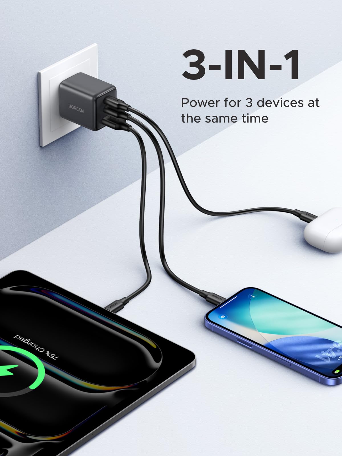 UGREEN 100W USB-C Cable (2-Pack) + 30W USB-C GaN Charger Bundle — High-Speed Charging Combo for Laptop, Phone & Tablet 4 UGREEN 100W USB-C Cable (2-Pack) + 30W USB-C GaN Charger Bundle — High-Speed Charging Combo for Laptop, Phone & Tablet