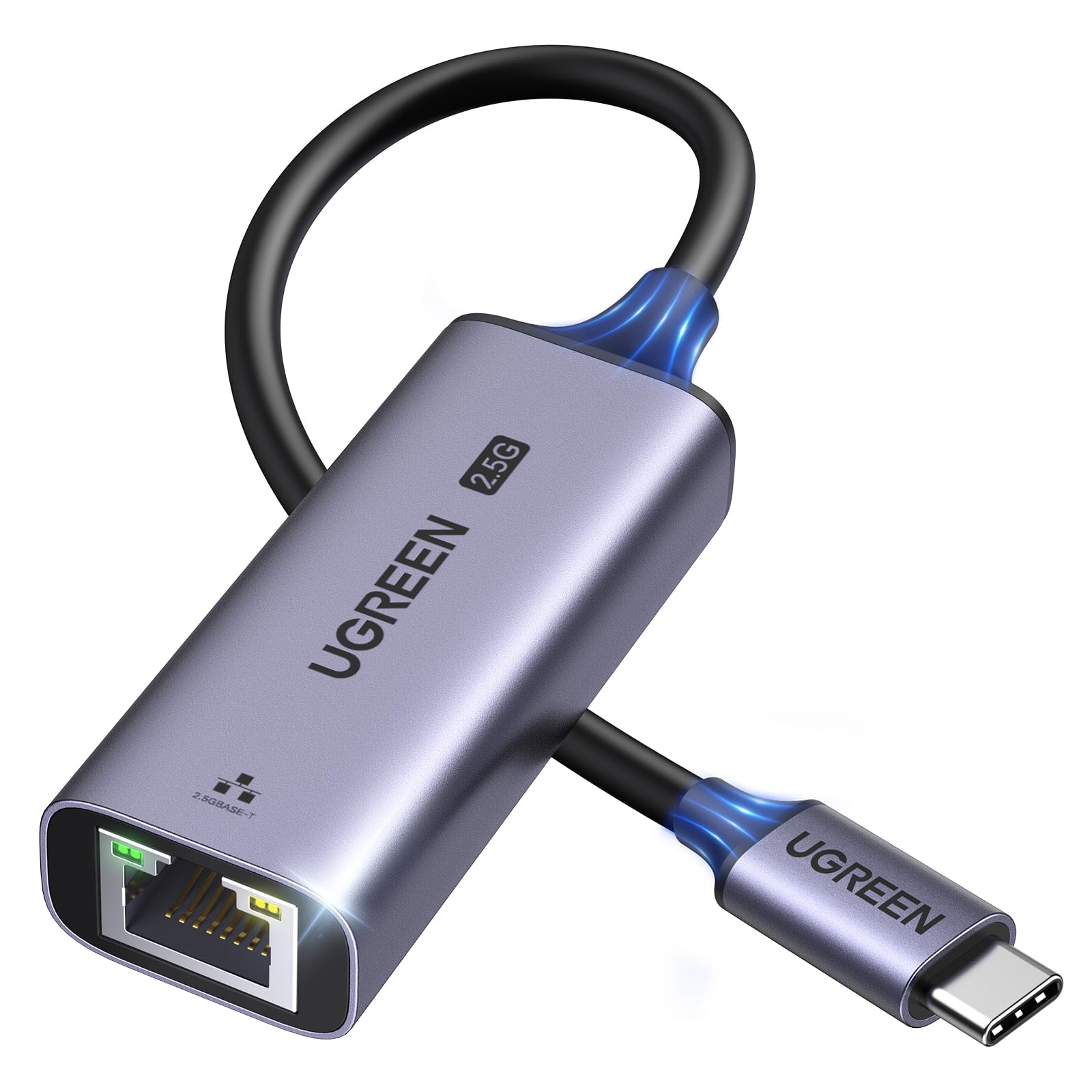 UGREEN USB C to Ethernet Adapter 2.5G, Ethernet Adapter for Laptop, Aluminum, Type C (Thunderbolt 4/3 Compatible) to RJ45 Network Internet, Compatible for NAS, MacBook Air/Pro, XPS, iPhone 17 Pro/Max