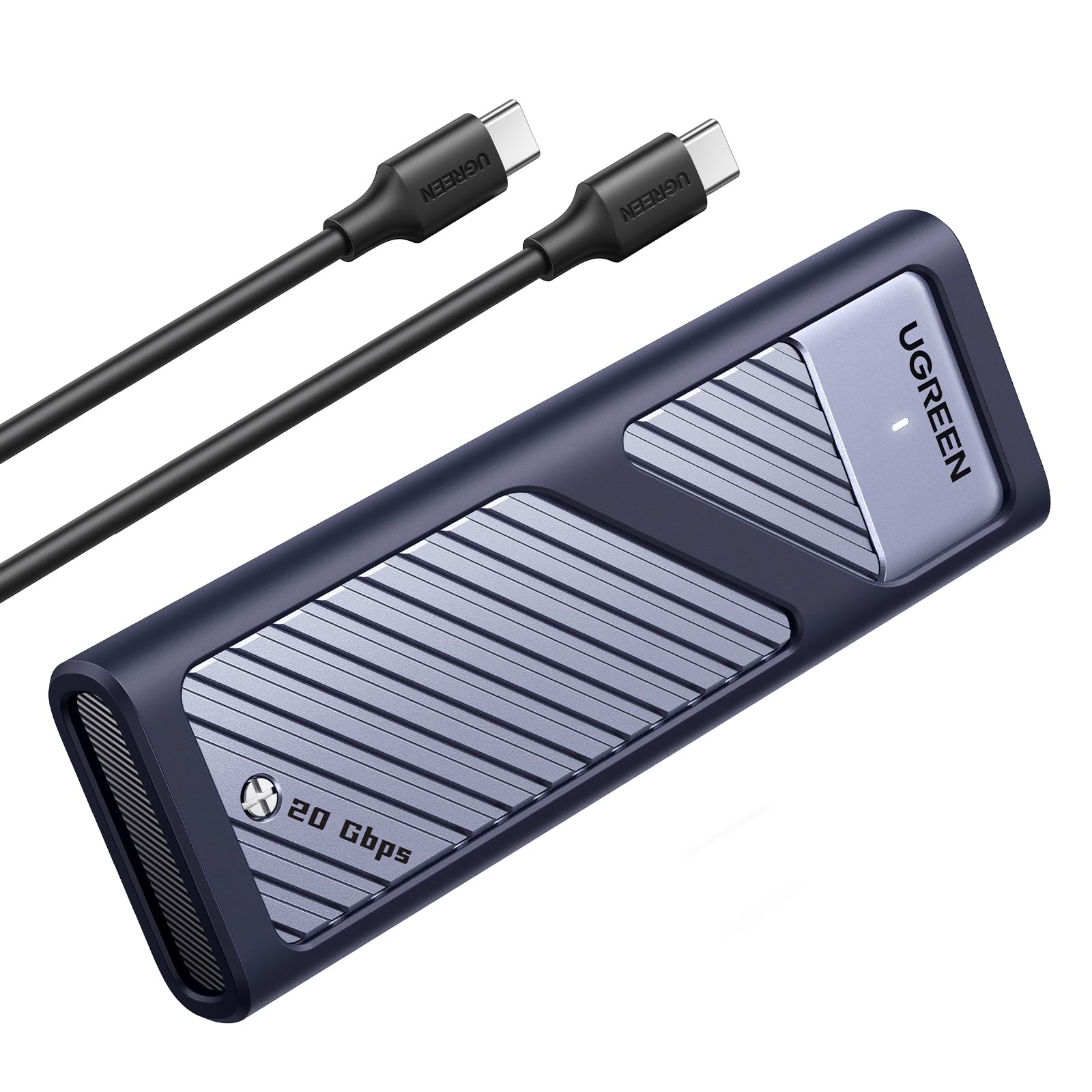 UGREEN 20Gbps M.2 NVMe SATA SSD Enclosure Compatible with 10Gbps USB C External M.2 Enclosure USB 3.2 Gen2 Support UASP Trim for M/B+M Key NVMe and SATA SSD in Size of 2230/2242/2260/2280