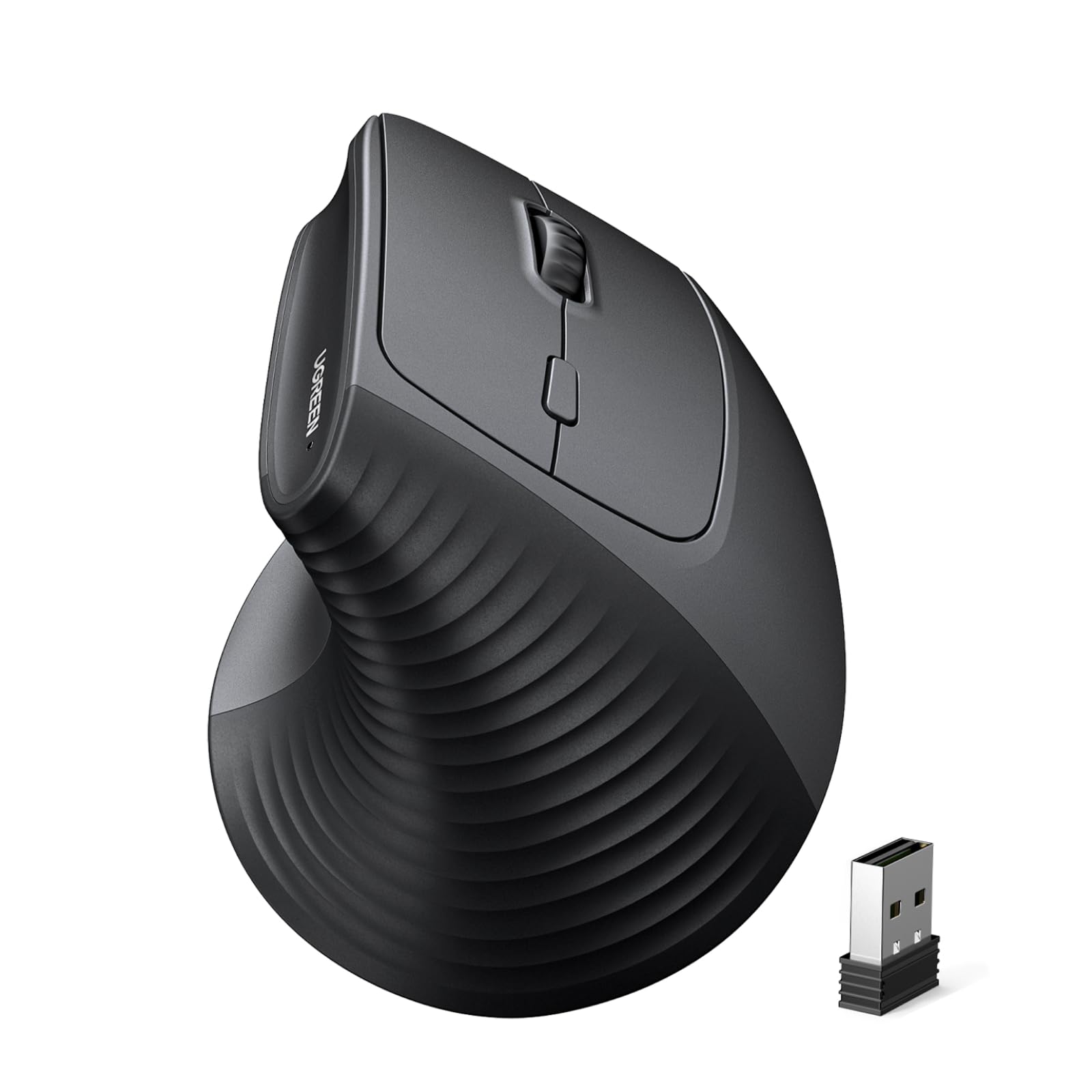 UGREEN 2.4G Mouse Wireless Vertical Ergonomic Mouse, Adjustable DPI Office Cordless 6 Buttons, Computer Mouse with 1000/1600/2000/4000 DPI for Windows/Mac OS etc
