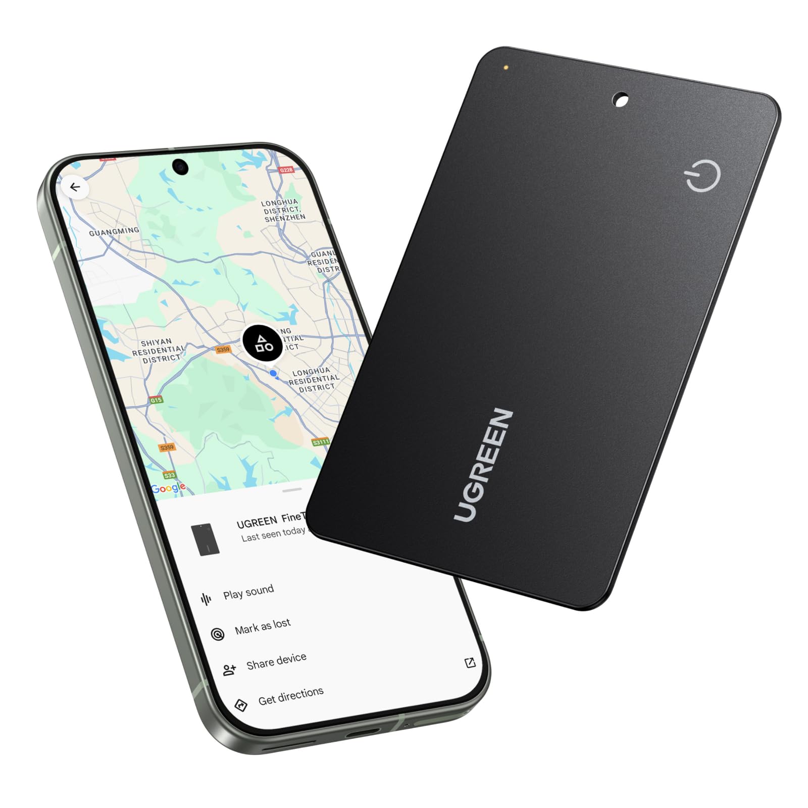 UGREEN FineTrack Slim G (Android Only) Wallet Tracker Card, 5-Year Battery Bluetooth Tracker Card Work with Find Hub App, IP68 Waterproof Smart Google Tracker Card for Wallet Luggage[Google Certified]