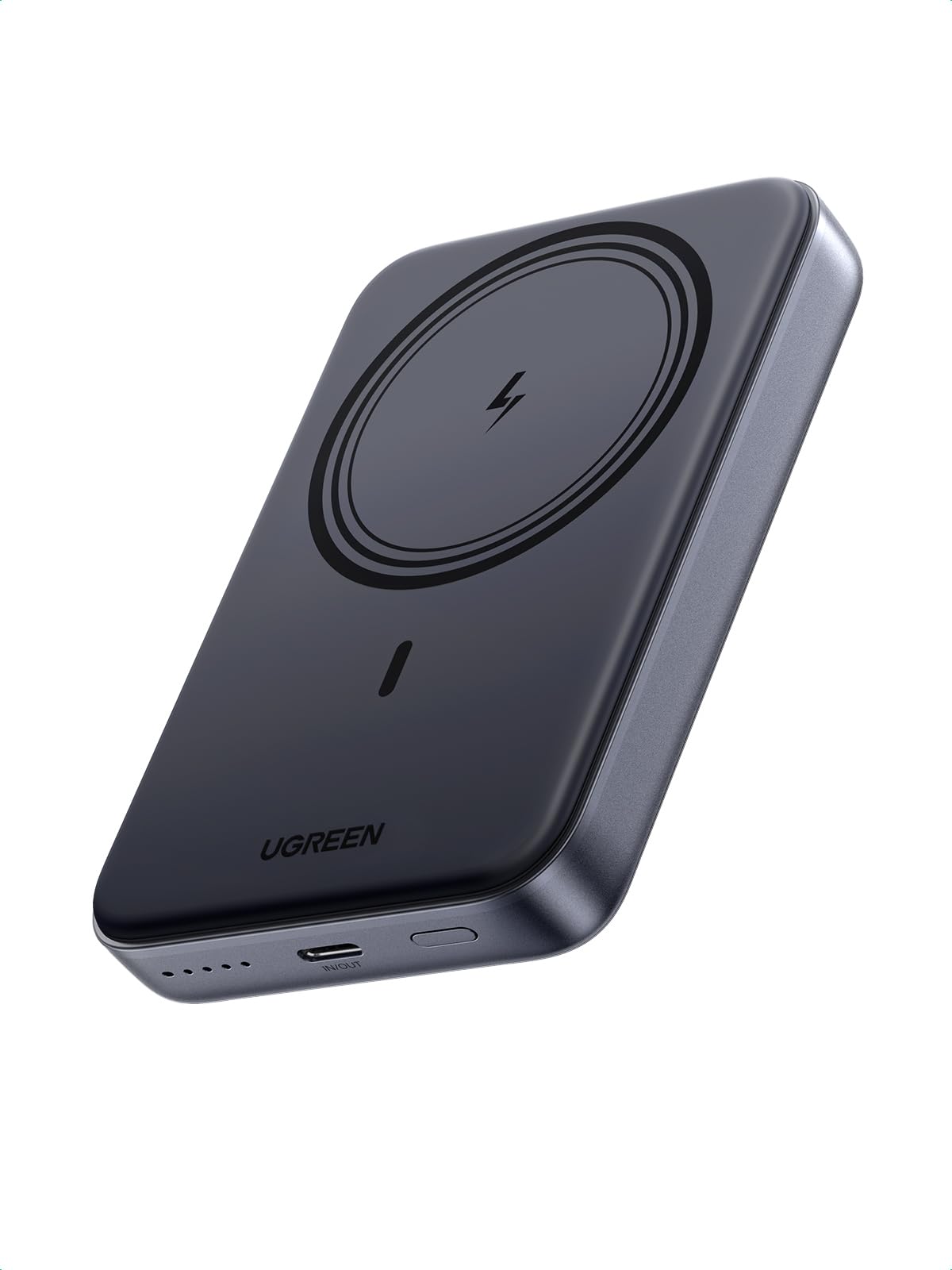 UGREEN Magnetic Power Bank,10,000mAh Wireless Portable Charger, PD 20W Fast Charging Battery Pack with USB-C for Magsafe, iPhone 17/17 Pro/17 Air/17 Pro Max/16/16 Pro/16 Pro Max, iPhone15/14/13 Series