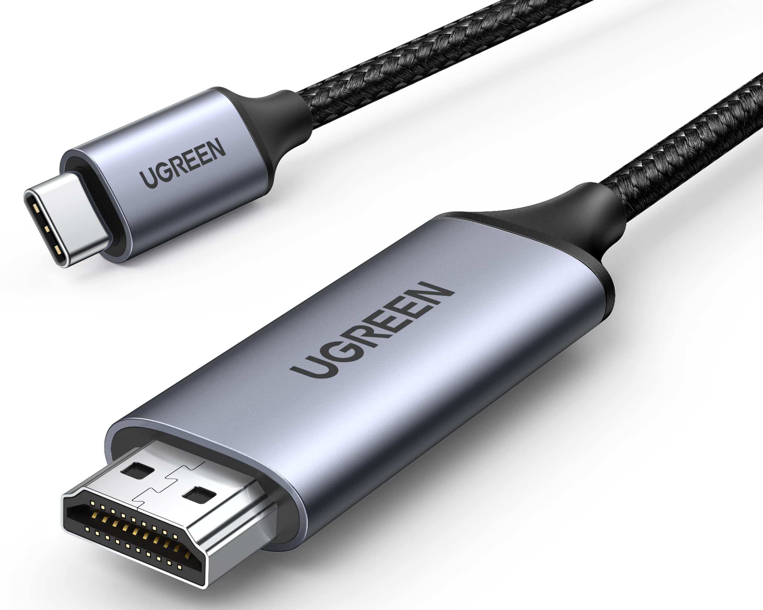 UGREEN USB C to HDMI Cable (4K@60Hz) 6.6FT, Type C to HDMI Adapter Thunderbolt 4/3 to HDMI for Home Office Compatible with iPhone 17 Pro Max, MacBook Pro Air iPad Pro, XPS, Galaxy S25 Steam Deck