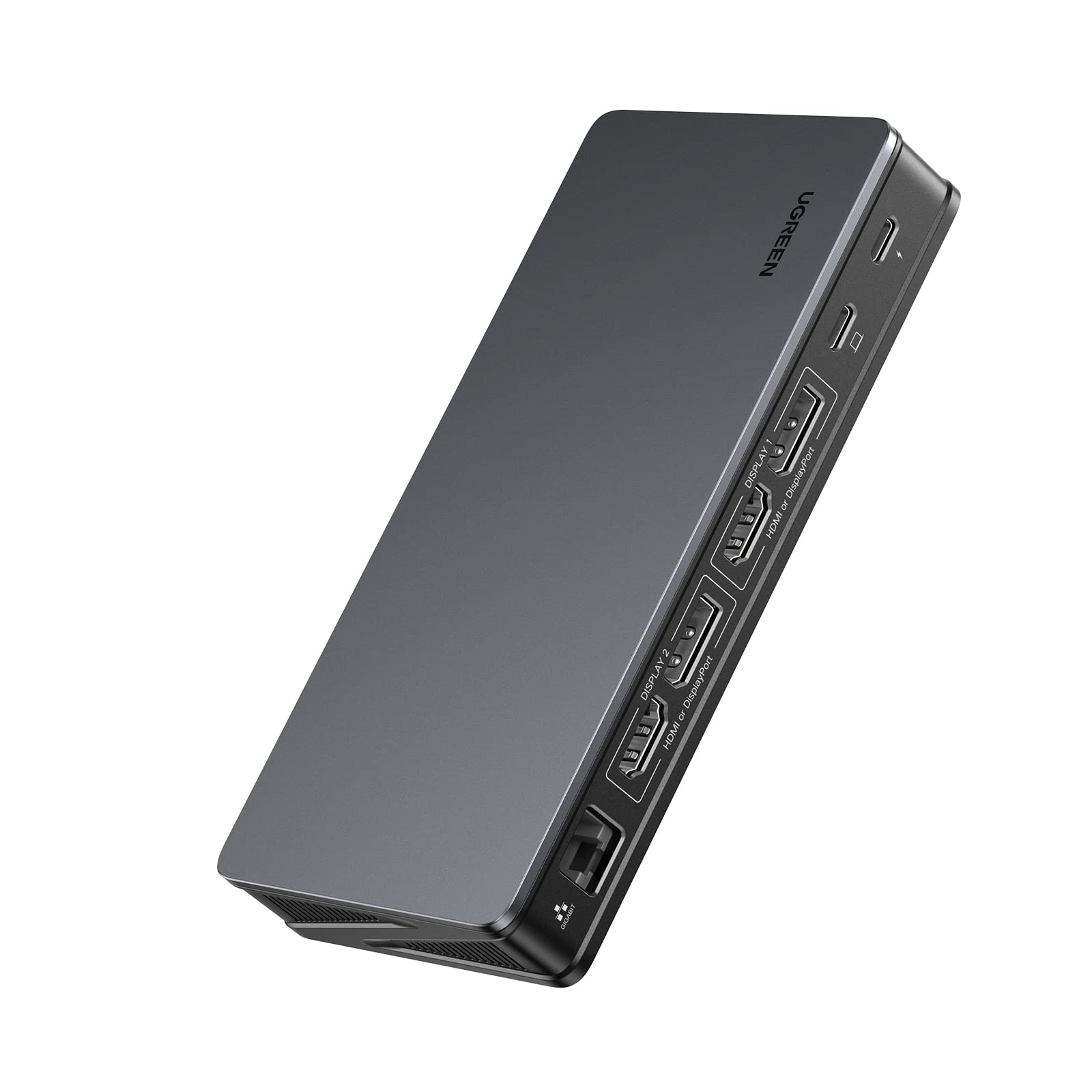UGREEN USB C Docking Station, DisplayLink 9-in-1,Revodok Pro 209,Dual 4K@60hz Monitor Dock for MacBook & Windows with 2 DP & 2 HDMI, 10 Gbps USB C & USB-A Data Ports, 100W PD, Gigabit Ethernet