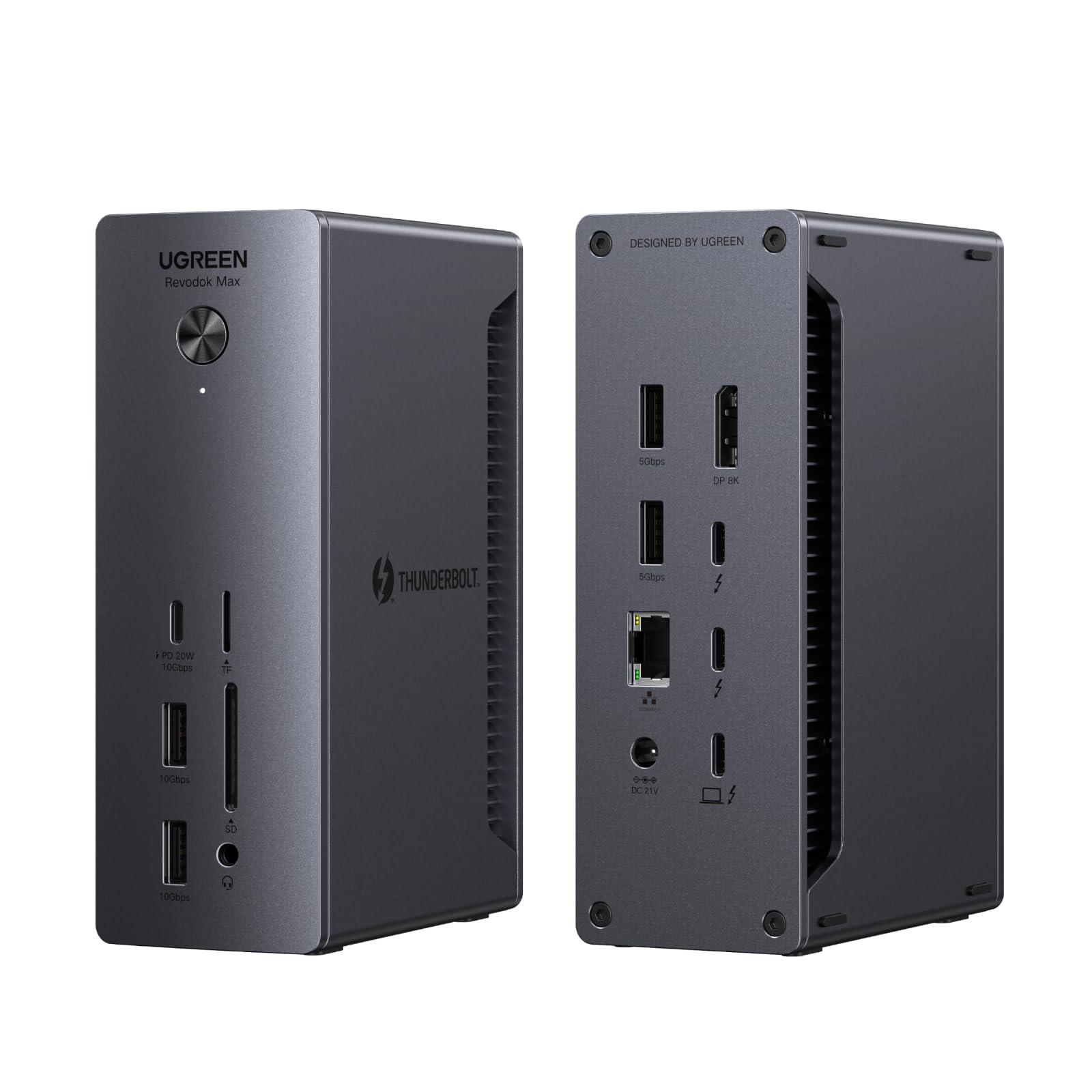 UGREEN Thunderbolt 4 Dock 13-in-1 40Gbps Docking Station with Dual 4K@60Hz Single 8K Display, 90W Charging for Laptop, 2.5GbE, SD/TF 4.0. Revodok Max 213 for MacBook Surface Pro and More