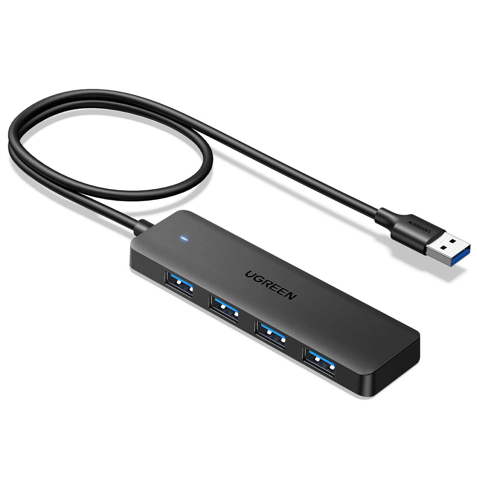 UGREEN USB 3.0 Hub, 4 Ports USB A Splitter Ultra-Slim USB Expander for Mouse, Keyboard, Flash Drive, U Disk, Printer Compatible with Laptop, Desktop PC, Xbox, PS5, and More, 2ft