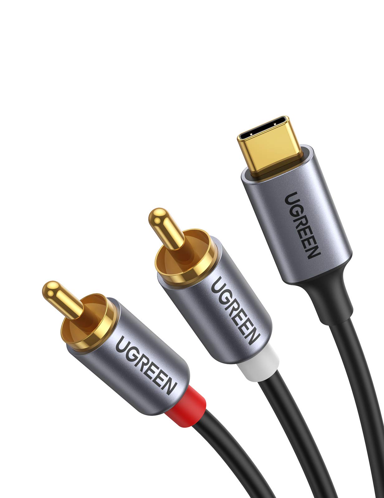 UGREEN USB C to RCA Audio Cable Type C to 2RCA Male Jack Plug Adapter Car Auxiliary Stereo Speaker Amp Cord Compatible with iPhone 17 16 Pro Max/16 Pro/16 Plus, iPad Pro, Galaxy S25, Pixel 10 Pro, 5FT